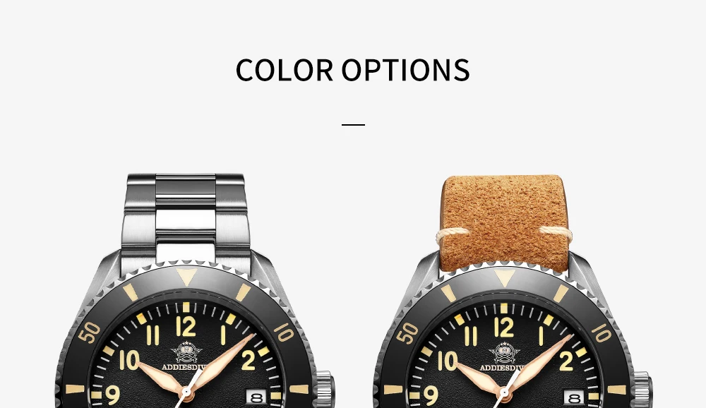 Addies Dive NH35 Automatic Watch One-way Rotating Ceramic Ring 316L Stainless Steel Watch Sapphire Crystal 200m Waterproof Watch