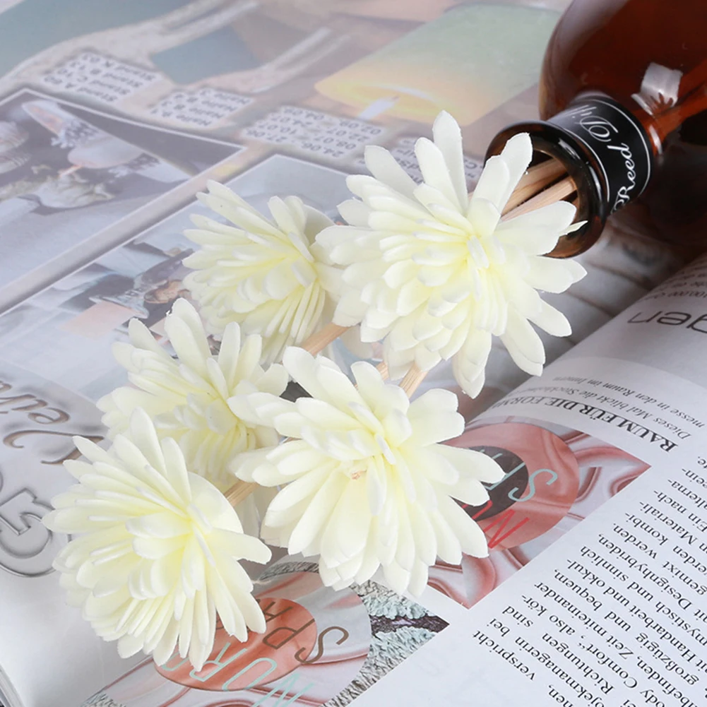 5pcs Daisy Flower Rattan Reeds Fragrance Diffuser Non-fire Replacement Refill Sticks Home Living Room Aromatic Incense