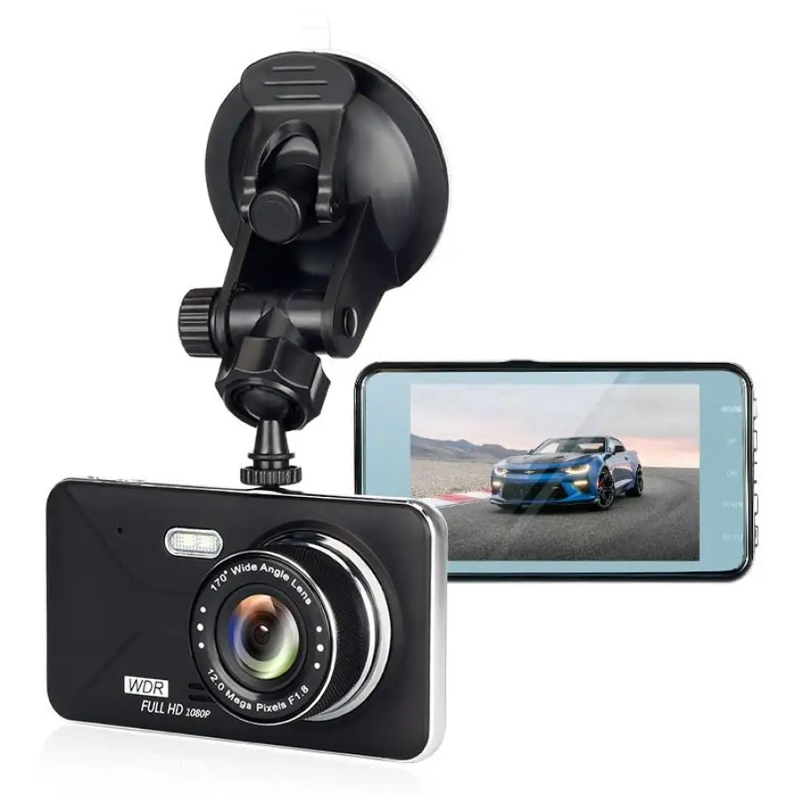 

NEW Style 4 Inch LCD Screen 170 Degree Dual Lens HD 1080P cбmara para auto dvr Car 24H Parking Monitor Dashcam G-Sensor