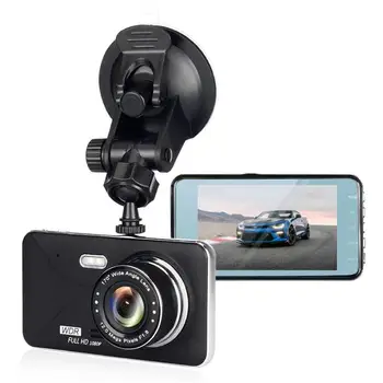 

NEW Style 4 Inch LCD Screen 170 Degree Dual Lens Super 1080P cámara para auto dvr Car 24H Parking Monitor Dashcam G-Sensor