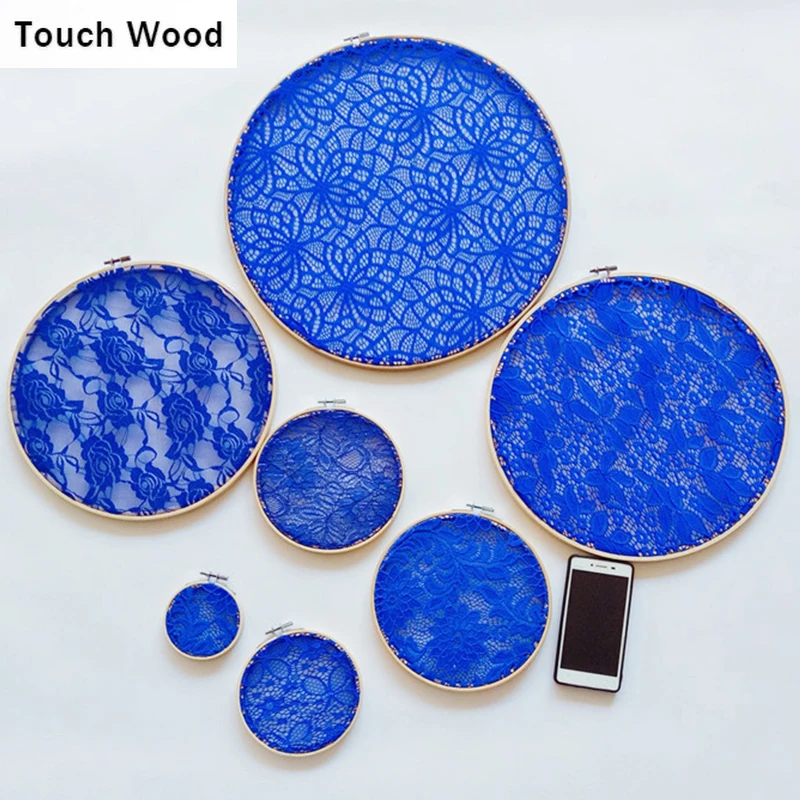 

Handmade Blue Lace Accessory Decoration Nature Bamboo Cases Jewellry Display Decor earring holder