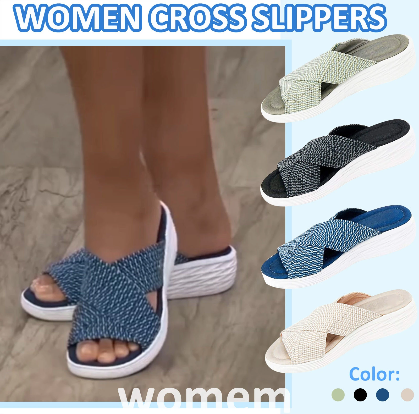 Zapatillas de playa para mujer, chanclas ortopédicas, informales, cómodas y de soporte, con plataforma cuña|Zapatillas| - AliExpress