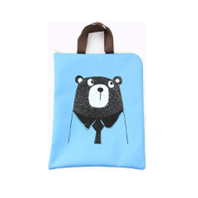 tie bear A4 молния файл сумка многофункциональная сумка IPad мобильный телефон Оксфорд холст портфель пенал для канцелярских принадлежностей офисные и школьные принадлежности - Цвет: tie bear