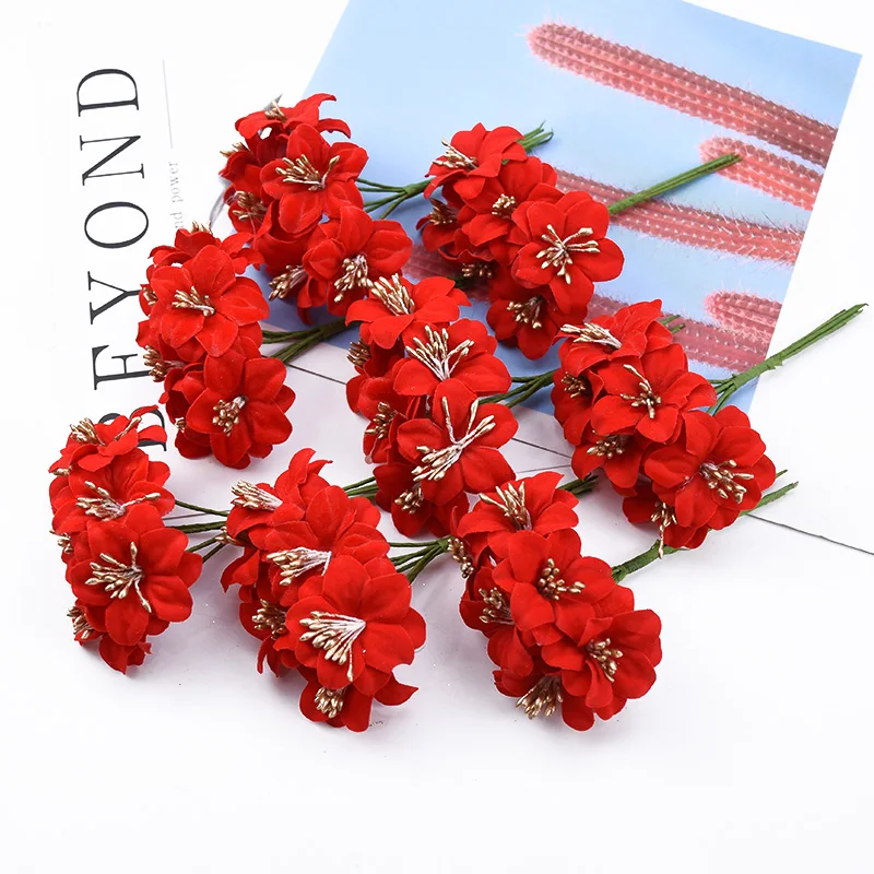 

6/18 Pieces artificial flowers for home decoration wedding bridal accessories clearance Christmas craft materials diy Garlands