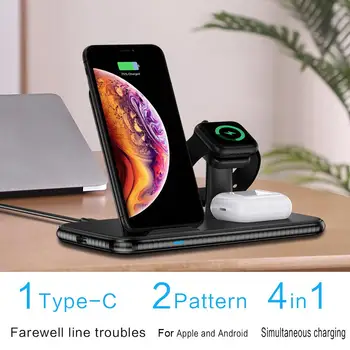

4 in 1 Wireless Charging Stand For Apple Watch 2 3 4 5 For iPhone 11 X XS XR Max 8 For Airpods Pro For Airplads 2 3 Fast Charge