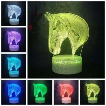 

Przewalski's Horse Mammals Ancient Animal Modeling Design 3D LED Creative Night Light Nordic Bedside Art Decor Wall Lamp Table
