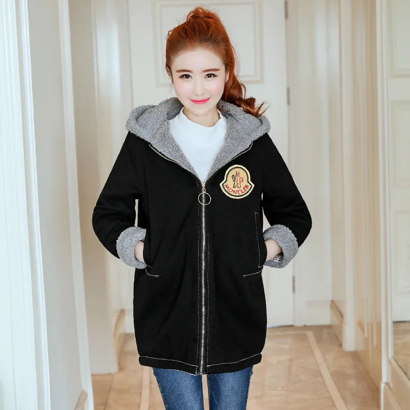 

2019 Autumn And Winter New Style Korean-style Lambs Wool Students Jeans Coat Plus-sized Large GIRL'S Cotton-padded Clothes Cotto