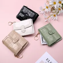 

1 Pc Fashion New Women Mini Card Holder For Women Pu Zipper Business Credit Card Holder Female Slim Minimalist Card Short Wallet