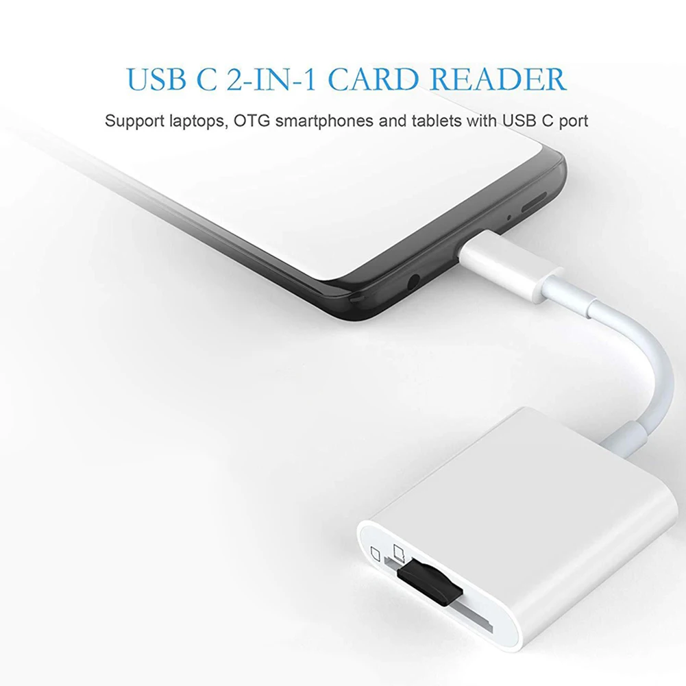 2 в 1 type C USB-C к S.D TF кард-ридер адаптер конвертер для телефона компьютера