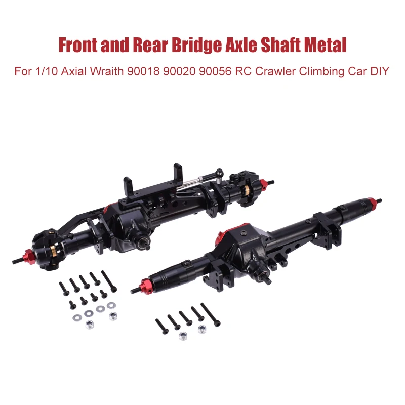 Задний привод и Металлическая Передняя Задняя полуось спереди валы для осевой 90018/90020/90056 1/10 на гусеничном ходу солнцезащитным козырьком, с черной/Титан