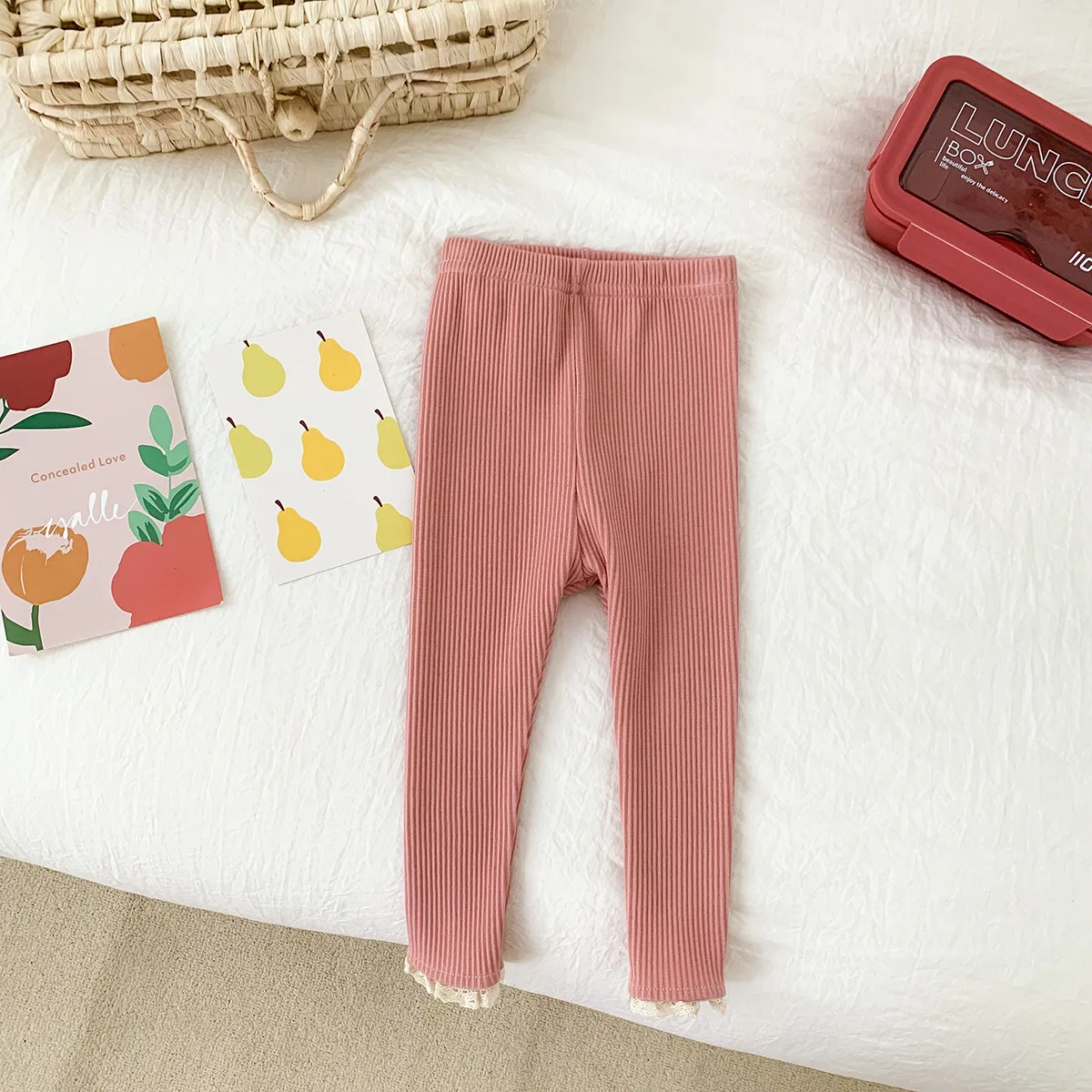 9797B Baby Clothes Korean Baby Waffle Tops Spring Autumn New Round Neck Girl T-shirt Sweater Coat Girl Thick Waffle Tops