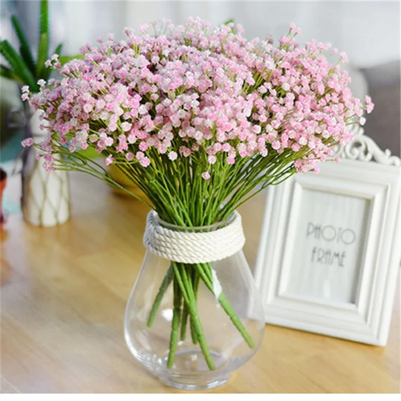 7 вилок/140 головок детский букет искусственных цветов поддельные Gypsophila DIY композиция для свадьбы дома и сада вечерние украшения