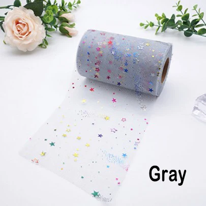 Gray Тюль рулон 6 см 25 ярдов DIY Тюль Ткань рулоны девушки украшение волос пачка юбка Свадьба День рождения стол бегун Мероприятия Поставки - Цвет: Gray