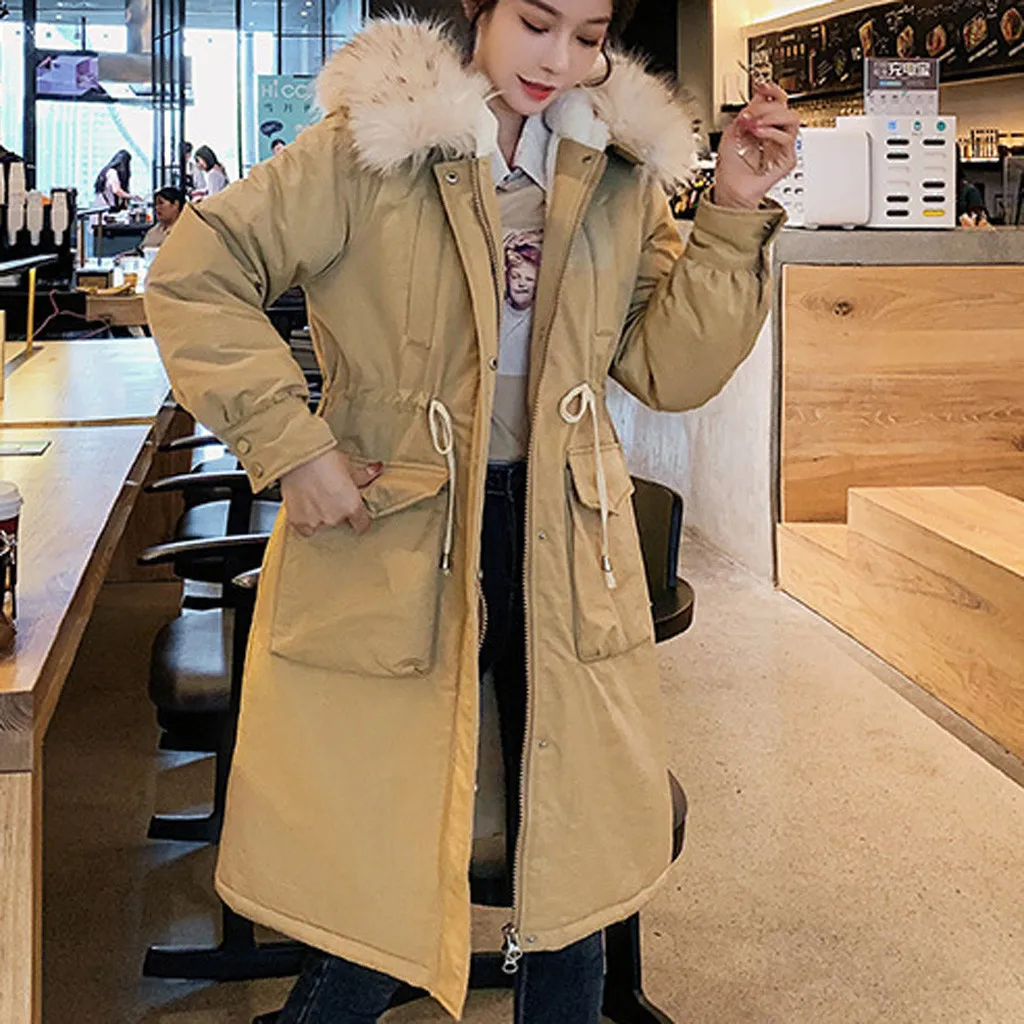KANCOOLD coats Women Fashion Wool Zipper Pocket Hoodie Drawstring Long Outwear Street new coats and jackets women 2019Sep27