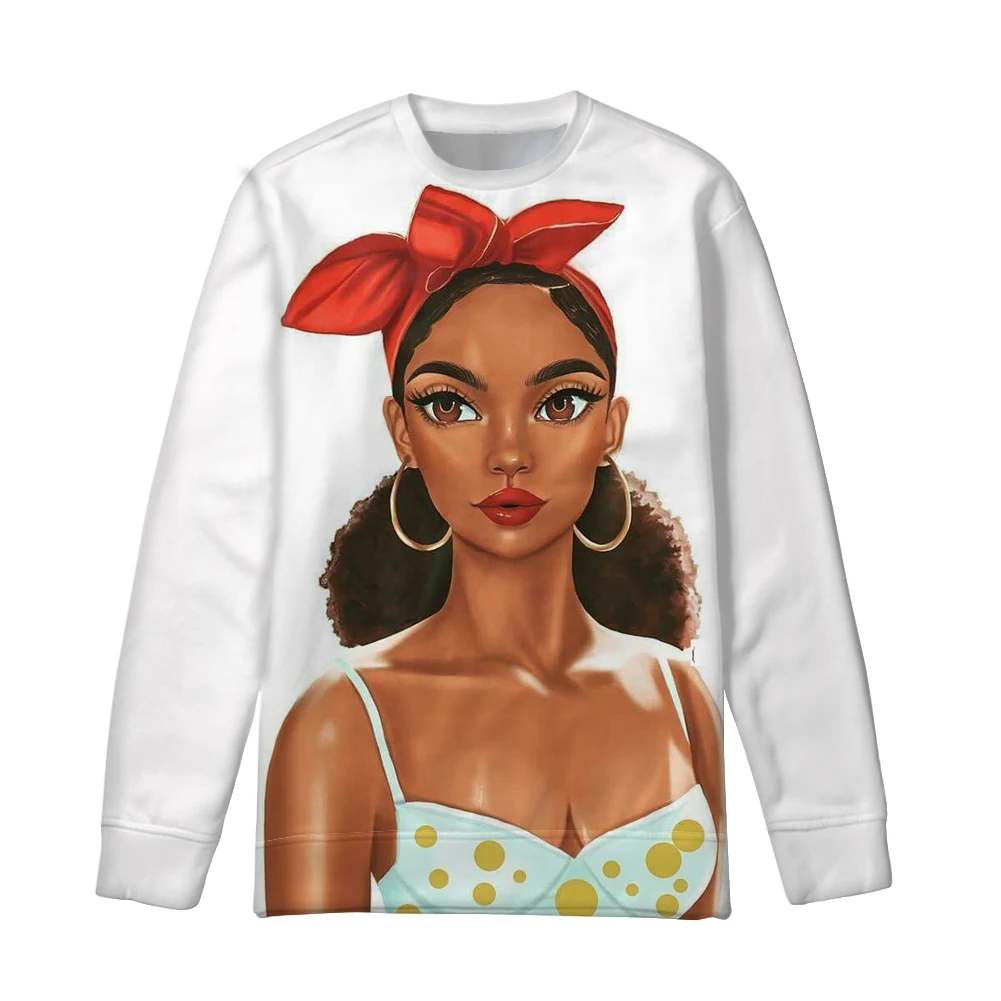 FORUDESIGNS/женские толстовки с длинным рукавом для черного искусства красоты девушек, африканская толстовка, женские осенние пуловеры, худи, Женская толстовка - Цвет: YQ4091Z73