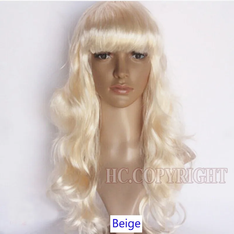 

Multi Colors Fashion Wigs Soft Hair Long Curly Big Wave Wig Cosplay Wig Party Sexy Women Long Wavy Curly Hair Headwear 50cm
