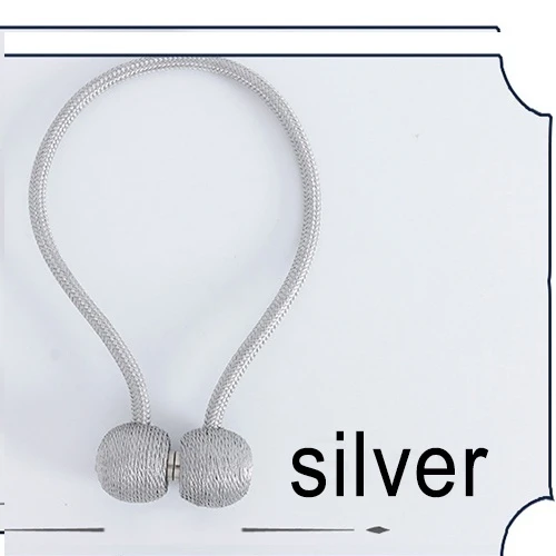 sliver 1 шт., современный держатель для штор с пряжкой, магнитный держатель для штор, Аксессуары для штор, ремень для домашнего декора, европейский стиль, дизайн с жемчужными бусинами - Цвет: sliver