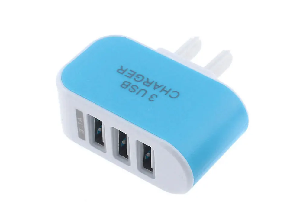 5V 3.1A 3USB порт для дома и путешествий AC настенное зарядное устройство адаптер USB черный розовый синий зарядное устройство для ЕС США мобильный телефон планшет