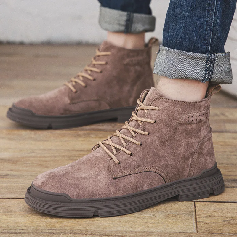

2019 New Style British Style Casual High Shoes Autumn & Winter Martin Boots Men's Desert Boots Versatile Retro Worker Boot