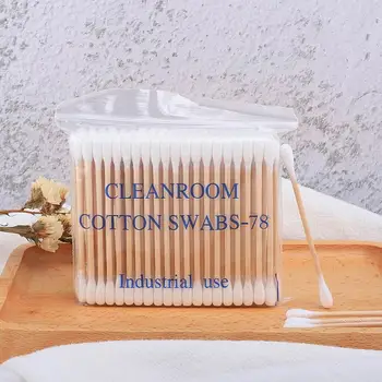 

Wooden Stick Cotton Swab Disinfection Makeup Use 3" Double-End Disposable Cotton Swabs(100/200ct.)