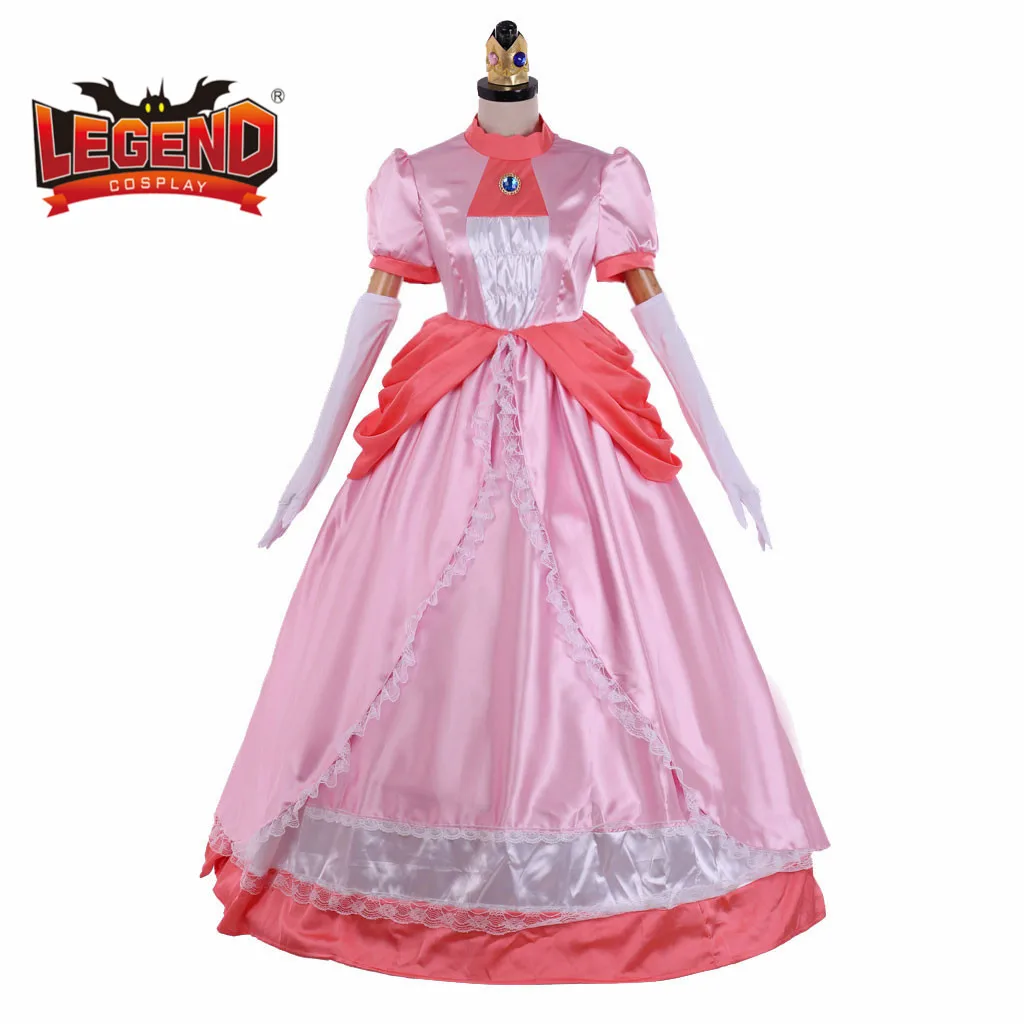 muziek verkwistend ik heb het gevonden Volwassen Prinses Perzik Kostuum Vrouwen Cosplay Roze Jurk _ - AliExpress  Mobile