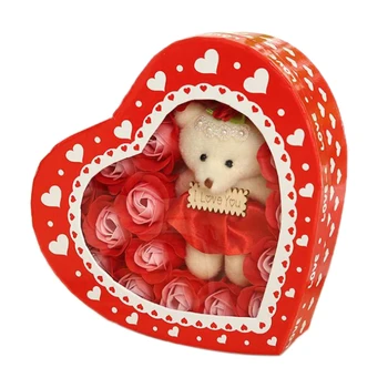 

ABVP 18Pcs Rose Flower Scented Soap Beautiful Heart Petal Perfumed Soap Scented Wedding Valentine Day Gift Roses Flower Bath Bod