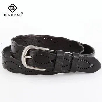 

Genuine Leather Belts for Women Vintage Pin buckle Female Belt High Quality One Layer Cow Skin Strap Female All-Match 2.8cm wide