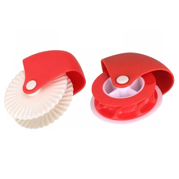 

2 Pcs Pizza Pastry Lattice Cutter Pastry Pie Decoration Cutter Plastic Wheel Roller for Pizza Pastry Pie Baking Cutter