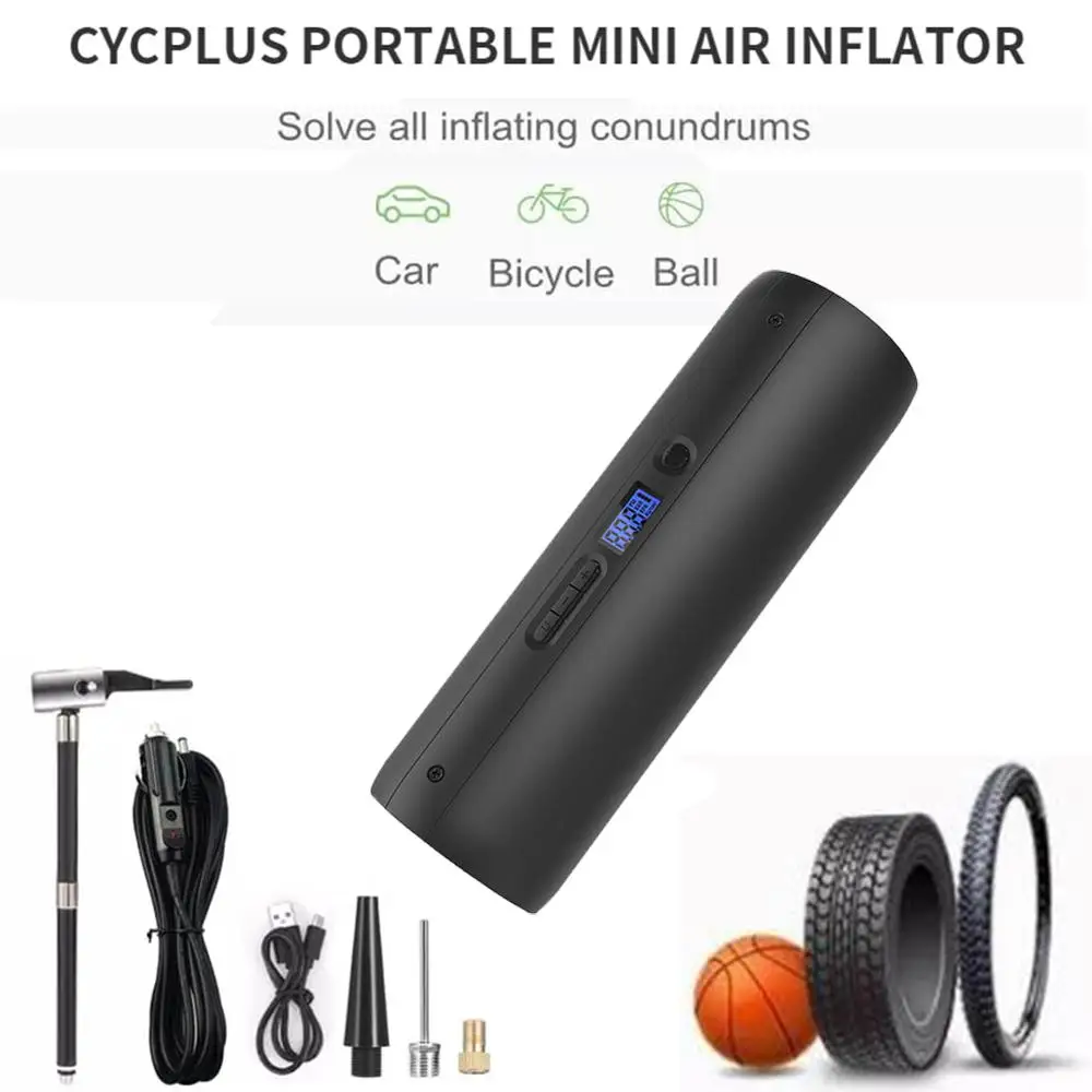 

Rechargeable Portable Handheld Inflatable Air Pump LCD Display 2000mAh Power Bank Air Compressor for Car Bike Motorcycle Balls