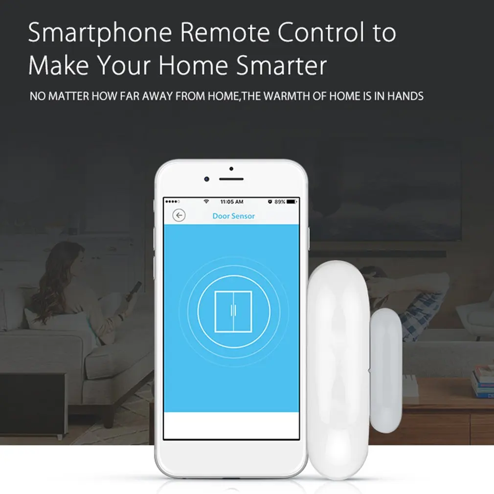 WIFI Wireless Window Door Security Smart Gap Sensor to Detect Open Door Home Alarm App Notification Alerts Phone Control