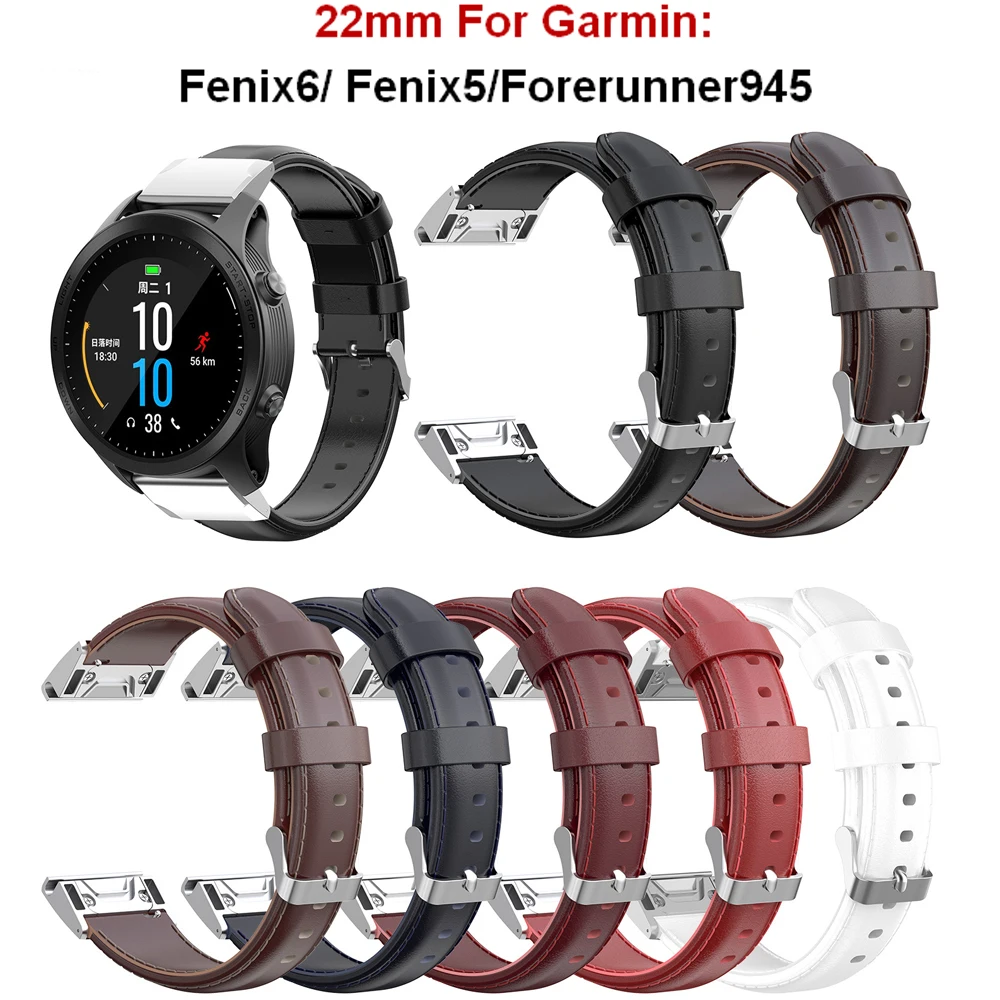 22 мм ремешок для Garmin Fenix 5 Ремешки наручных часов кожаный 6 Band Quick Fit Forerunner