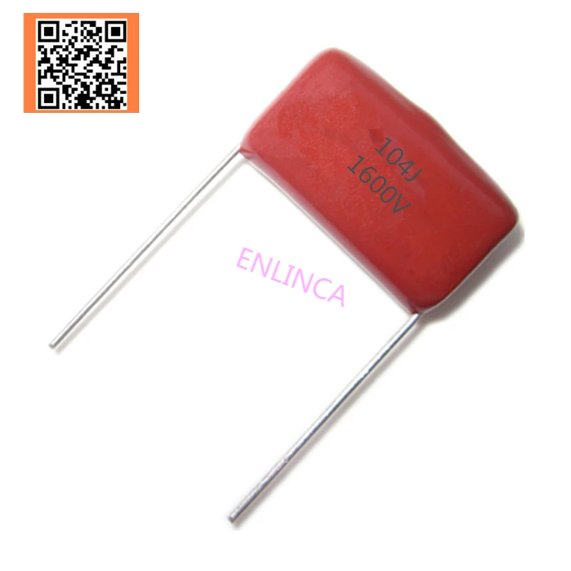 

5pcs CBB 1600V 0.1UF 104J 100NF 1600V 5% PITCH 20MM DIP CBB Polypropylene film capacitor 104