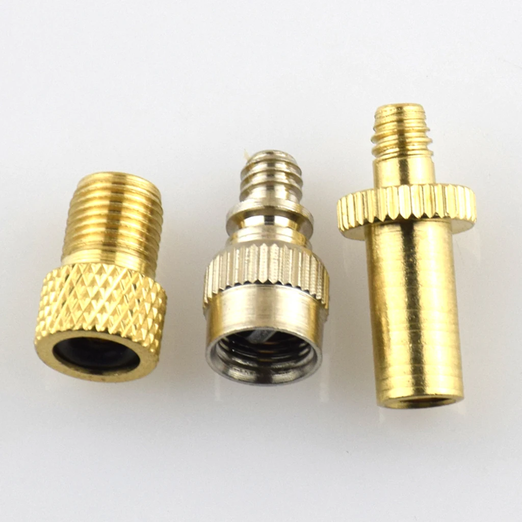 Set 3 Bike Cycling Pump Tube Presta Schrader Woods Valve Adapter Converter