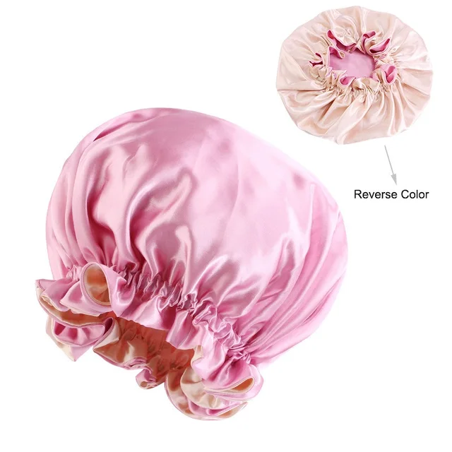 New Solid Women Satin Bonnet Fashion Stain Silky Big Bonnet for Lady Sleep Cap Headwrap Hat Hair Wrap Accessories Wholesale style20