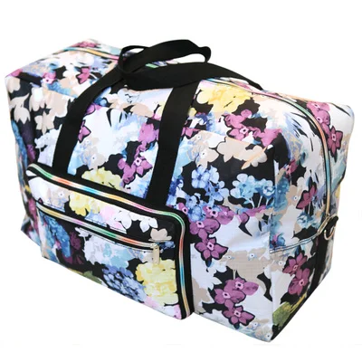 Foldable Travel Bag Women Large Capacity Portable Shoulder Duffle Bag Cartoon Printing Waterproof Weekend Luggage Tote Wholesale - Цвет: Ink painting