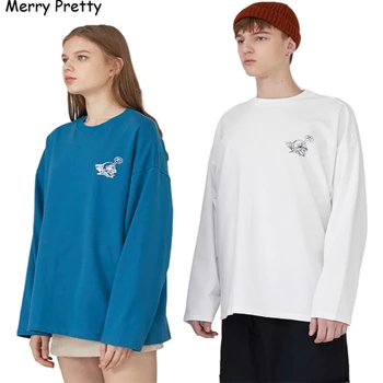 

Women's Long Sleeve Cotton T Shirts Cartoon T Shirt Print Funny 2020 Spring New Streetwear O-Neck T Shirt Femme Basic Tops Tees