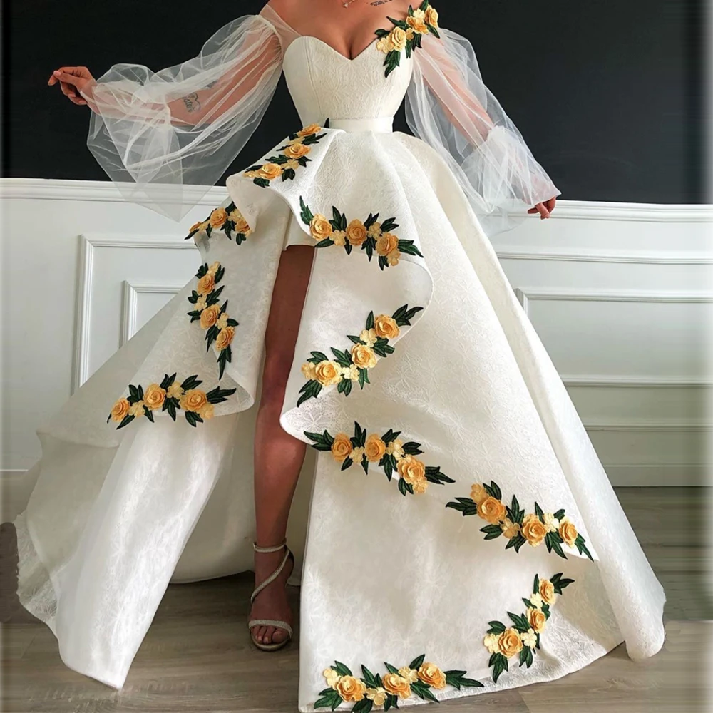 Unique White Prom Dresses 3d Handmade ...