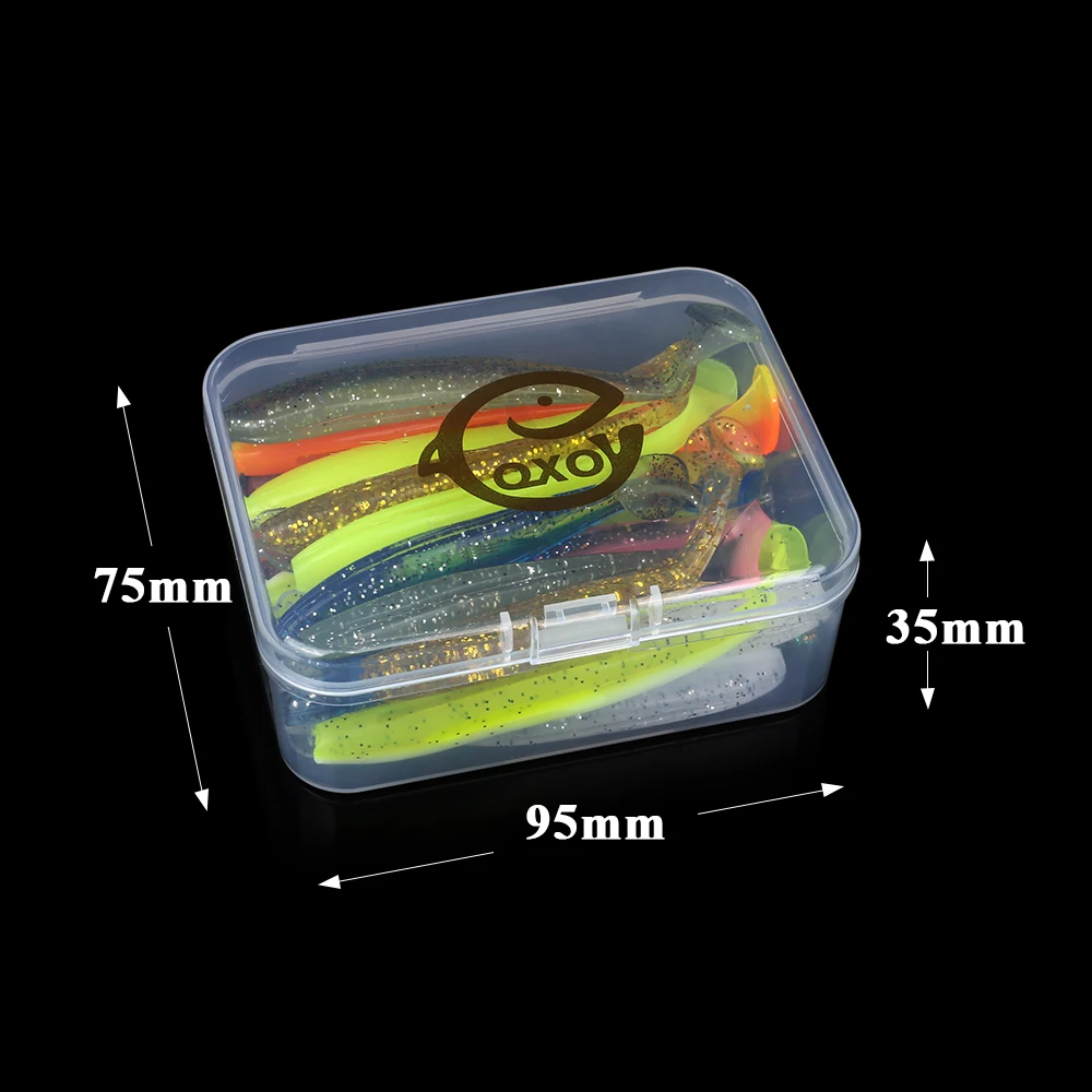 QXO Fishing Soft Lure Worm With Box Silicone Bait Swimbait Streamer Sea Fishing Spoon Lure 7cm 10cm Wobbler Set