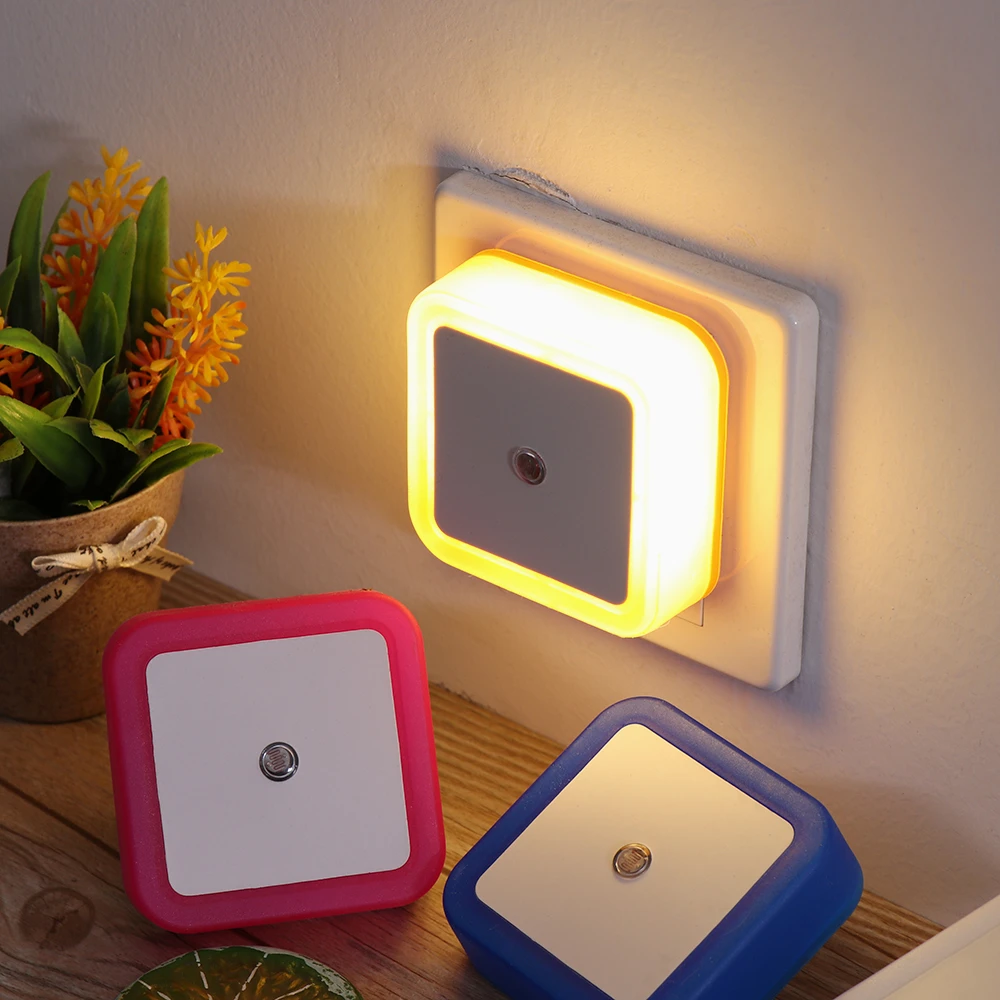 Mini LED Bulbs Auto Sensor Night Light Wall Plug-in Bedroom Baby Lamp EU/ US
