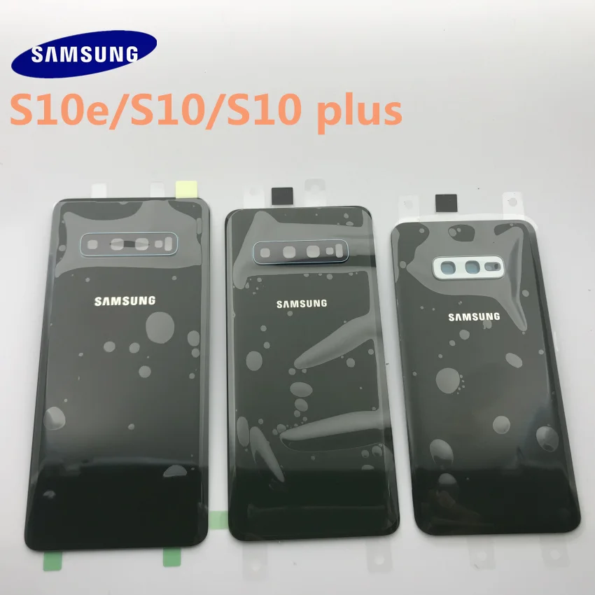 Новинка, samsung Galaxy S10 S10e S10 plus, задняя крышка для батареи, корпус для двери, запасные части для ремонта+ Крышка для камеры, стеклянная рамка для объектива