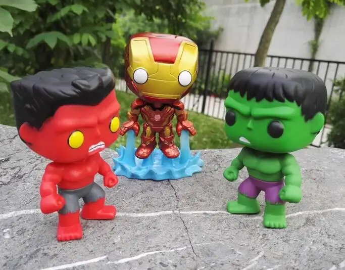 Funko pop Marvel Red Hulk& Ironman Mk43 виниловые куклы Виниловая фигурка модель игрушки 10 см