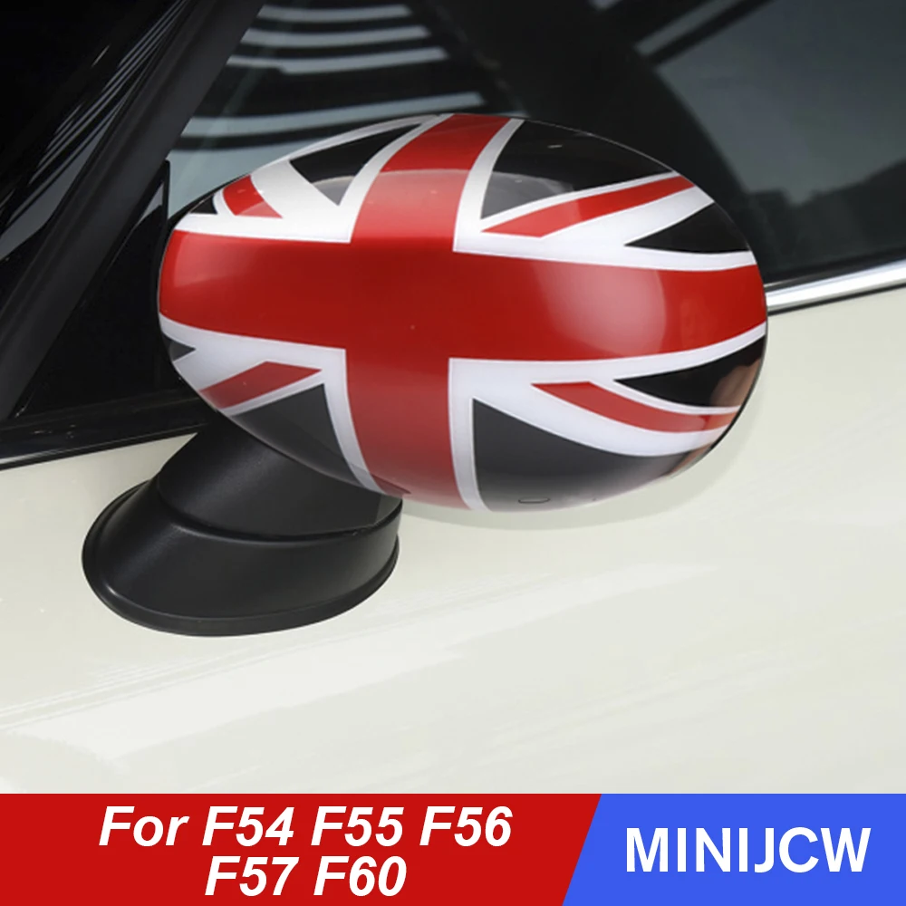 New Car Rear View Mirror Cover Case Union Jack Shell Decoration For Mini Cooper F54 F55 F56 F60 2019 2020 Countryman Accessories