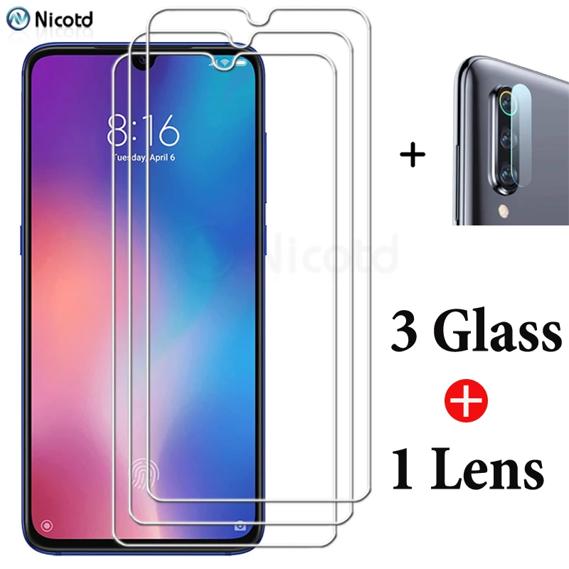 

4-in-1 9H Protection Glass For Xiaomi Mi 9 SE Pro Lite 9T Screen Protector Lens Film Tempered Glass For Xiaomi Mi Mix 2 2s 3