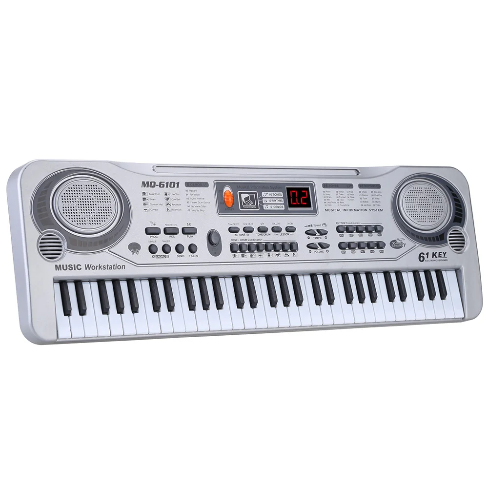 61 клавиша фортепиано с электронной клавиатурой светодиодный музыкальная игрушка с микрофоном 2" Образовательный электон подарок для детей любимый ЕС штекер