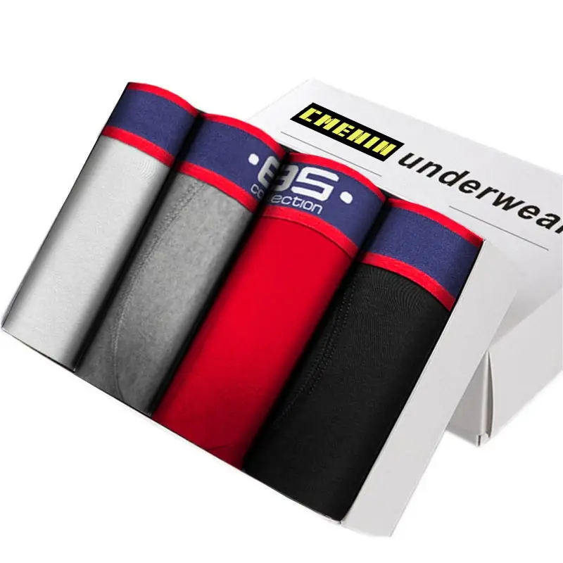 4pc/lot Men Underwear Boxers Brand Male Boxer Shorts Man Panties Underpants Boxershorts Breathable Men's Clothing Cueca BS176 - Цвет: (4)BS138