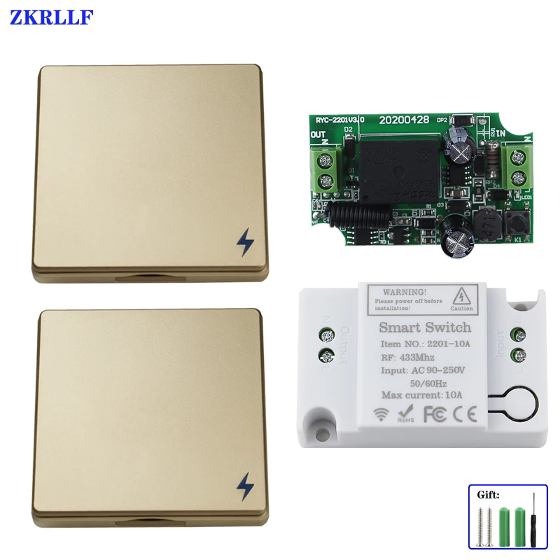 Настенный переключатель и пульт дистанционного управления 433 МГц 220