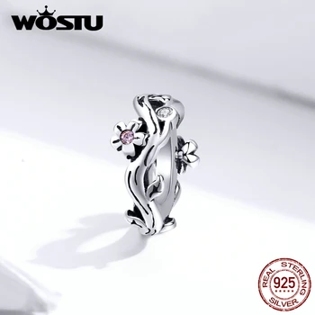 

WOSTU Flower Vintage Charms 100% 925 Sterling Silver Sakura Branches Beads Fit Original Bracelet Pendant Women Jewelry FIC1448