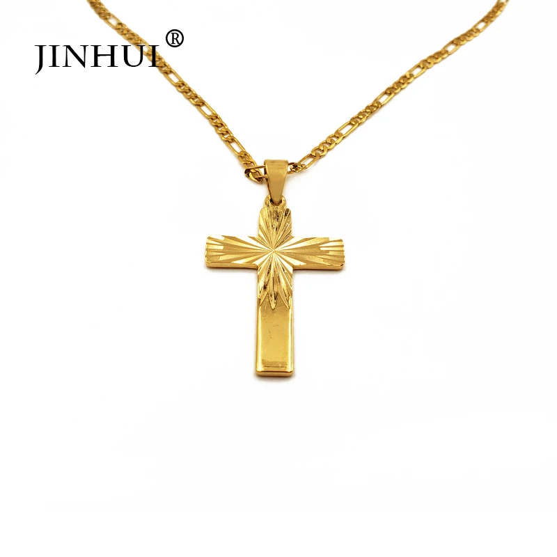 JIN HUI новинка 2019 модные ожерелья с подвеской золотого цвета крест цепочка для