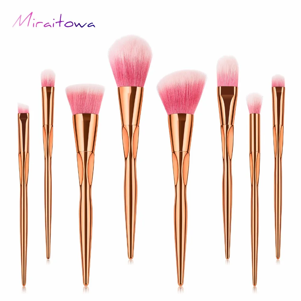 Metal Color Makeup Brushes Cosmetic Face Foundation Power Eyeshadow Blush Make Up Brush Kit Pincel Maquiagem