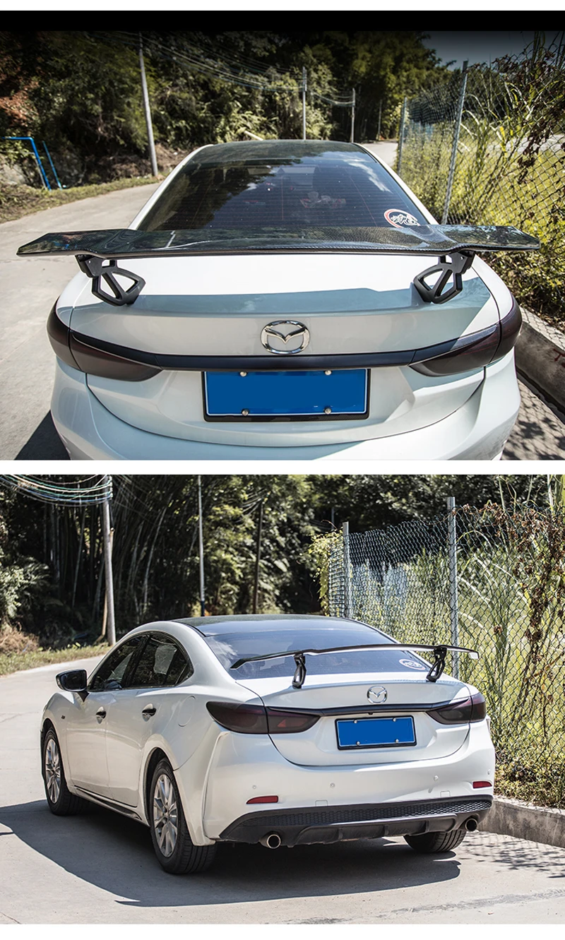 V стиль трек углеродное волокно задняя крыша багажника губ универсальный спойлер крыло Fo Mazda 6 Atenza-UP